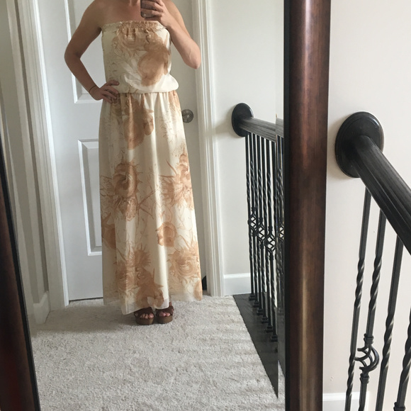 Boston Proper strapless seashell maxi dress size medium B8 - Picture 2 of 8